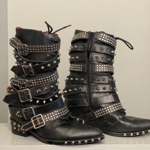 Jeffrey Campbell Draco Stud Wedge Boot size 9 1/2